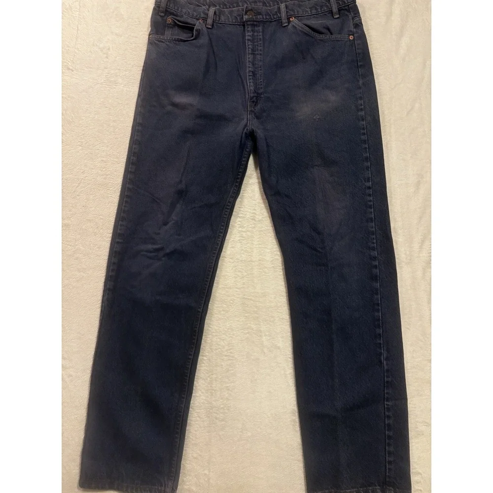 Vintage Levi's 505 Orange‎ Tab Jeans Men's Size 40x31.5 Y2K Zipper Fly Dark Wash